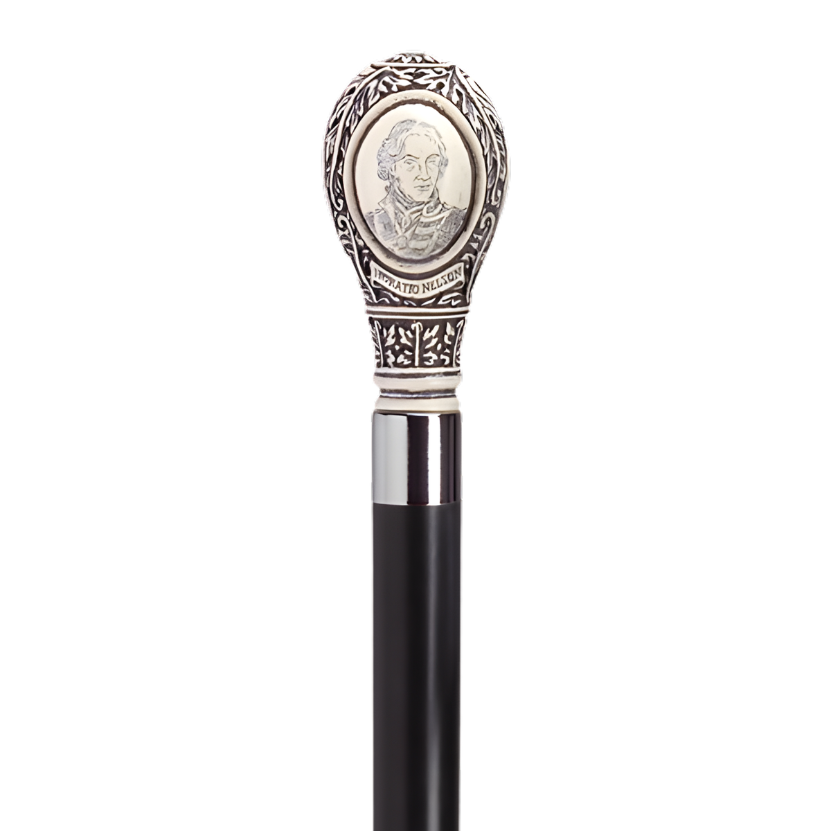 Scrimshaw Walking Stick with Lord Nelson Handle Black - Tophatter Daily Deals