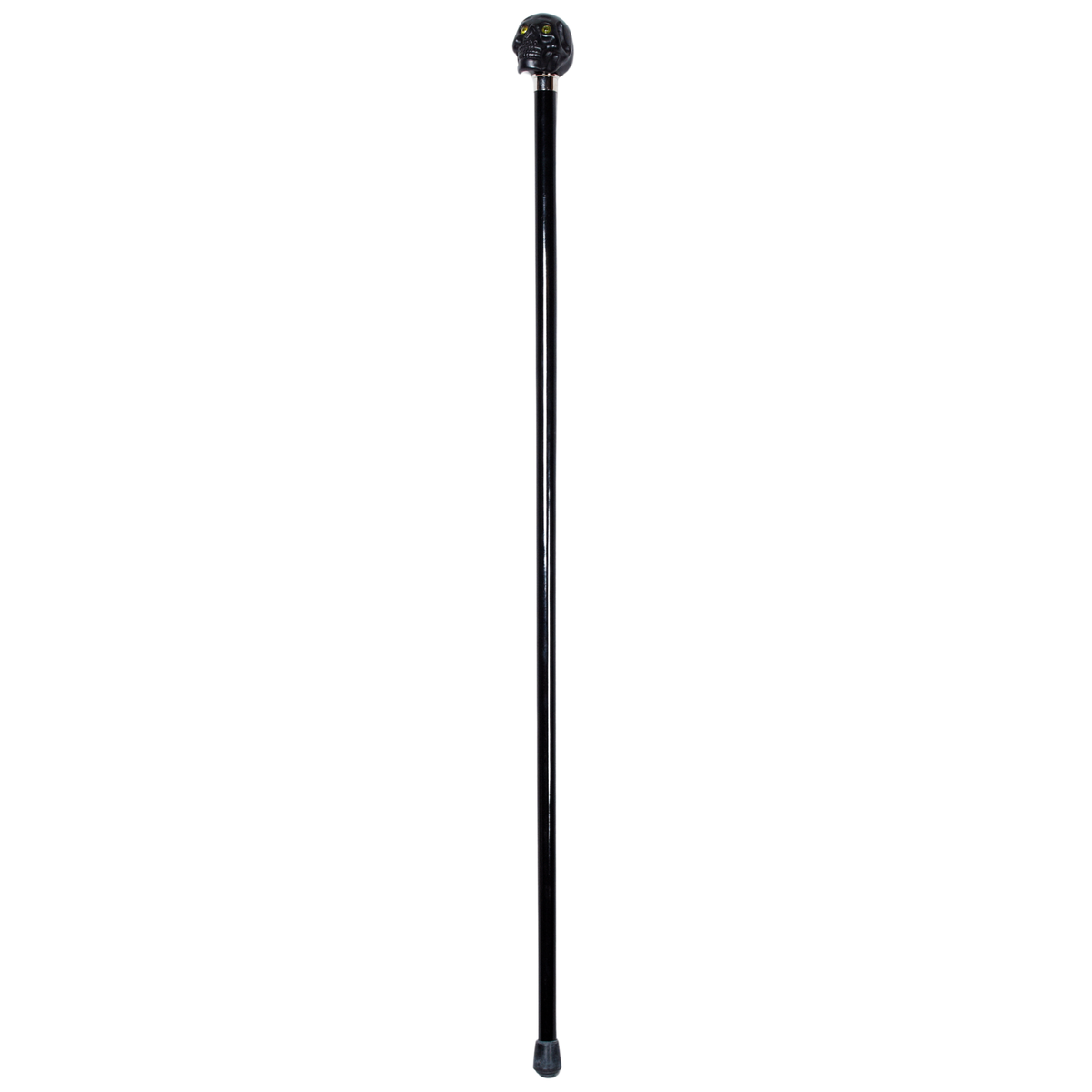 Eerie Yellow-Eyed Skull Walking Cane, 36” Black Maple Shaft - Tophatter Daily Deals