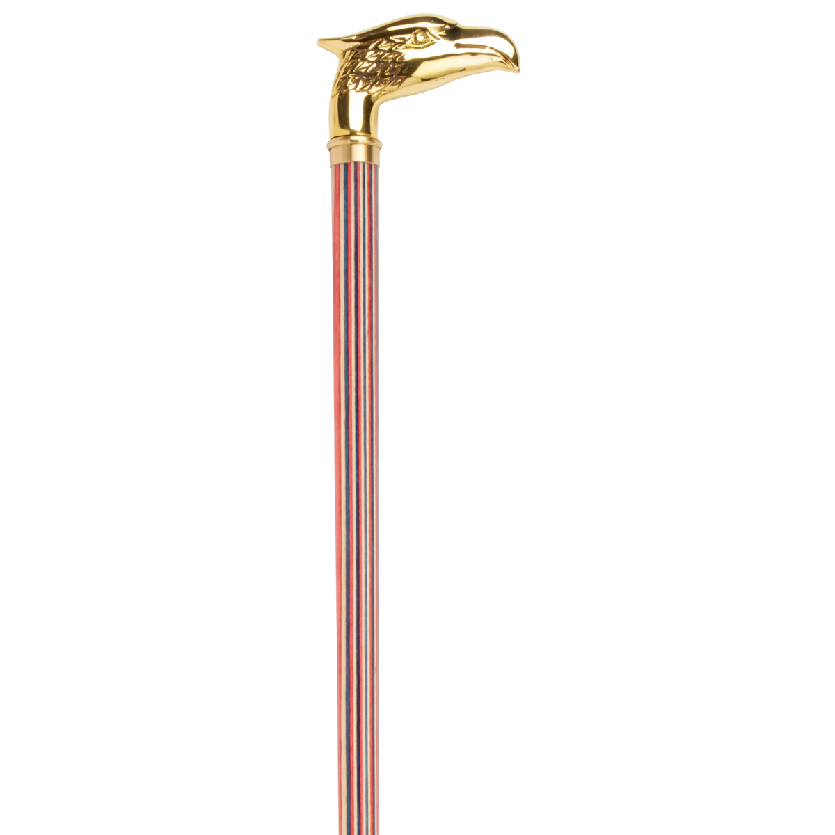 Patriotic Eagle Brass Handle Walking Cane - Red, White & Blue 36 - Tophatter Daily Deals