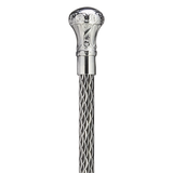 Elegant Chrome & Brass Walking Cane with Glitter Etched Shaft - Tophatter Daily Deals