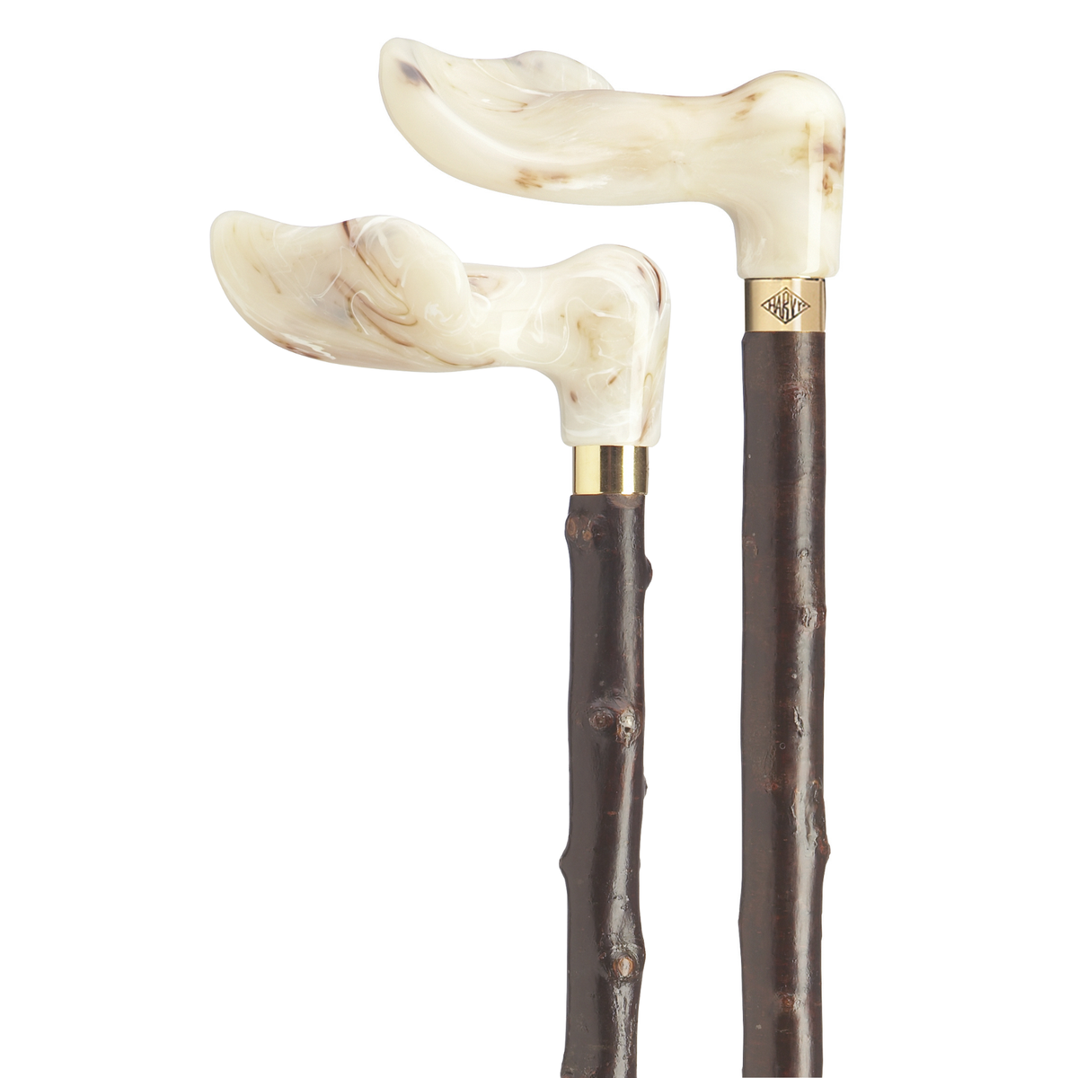 Marbleized Palm Grip Walking Cane - Blackthorn Shaft - Tophatter Daily Deals