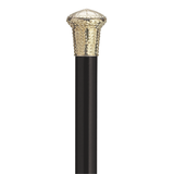 Elegant Gold-Tone Black Hardwood Cane - 36” USA Made - Tophatter Daily Deals
