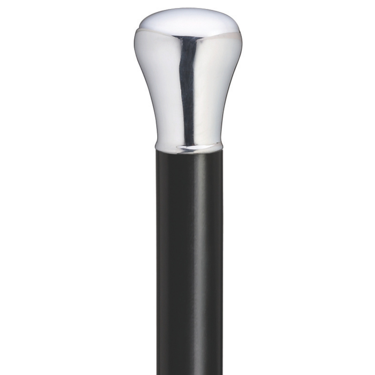 Men's Sterling Silver Cap Ebony Walking Cane - German Handle, 36 - Tophatter Daily Deals