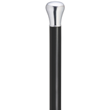 Men's Sterling Silver Cap Ebony Walking Cane - German Handle, 36 - Tophatter Daily Deals