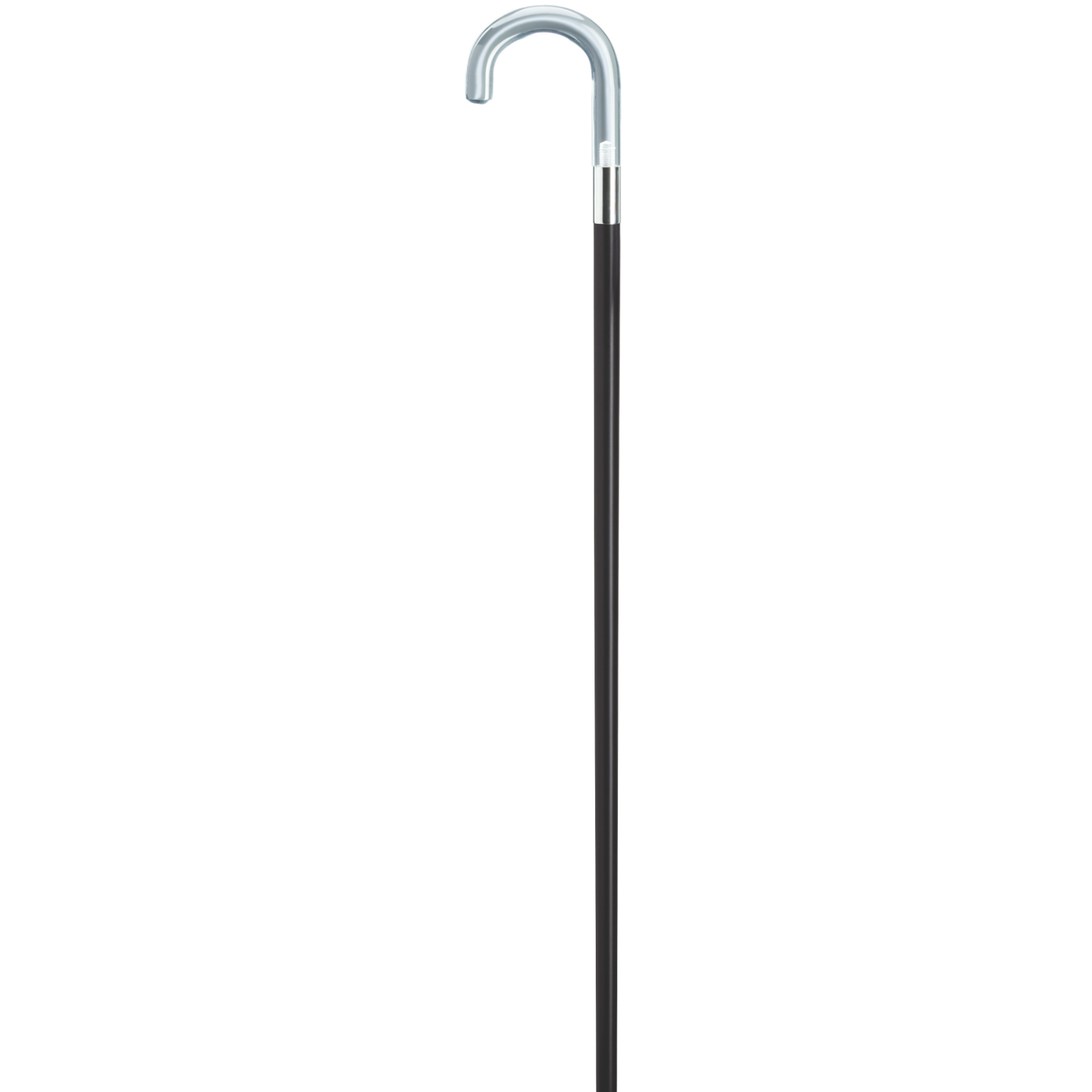 Clear Acrylic Handle Silver-Band Men's Walking Cane, 36 Black Hardwood - Tophatter Daily Deals
