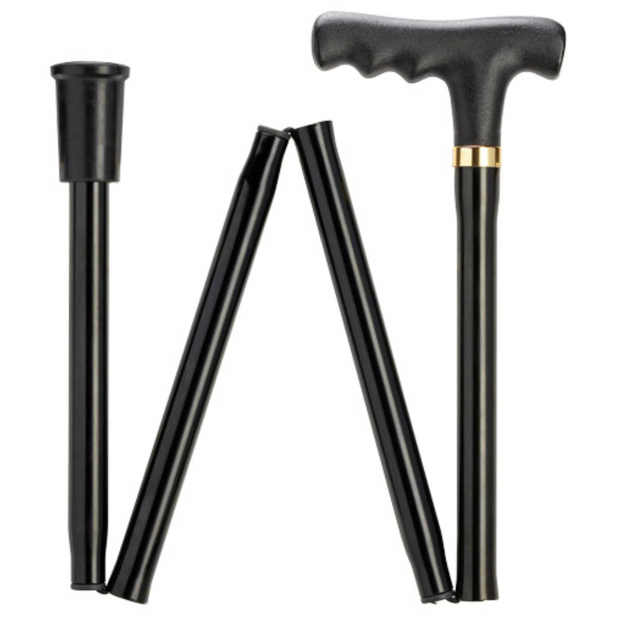 Classic Folding 'T' Handle Aluminum Walking Cane - Travel Friendly Folding Tables - Tophatter Daily Deals