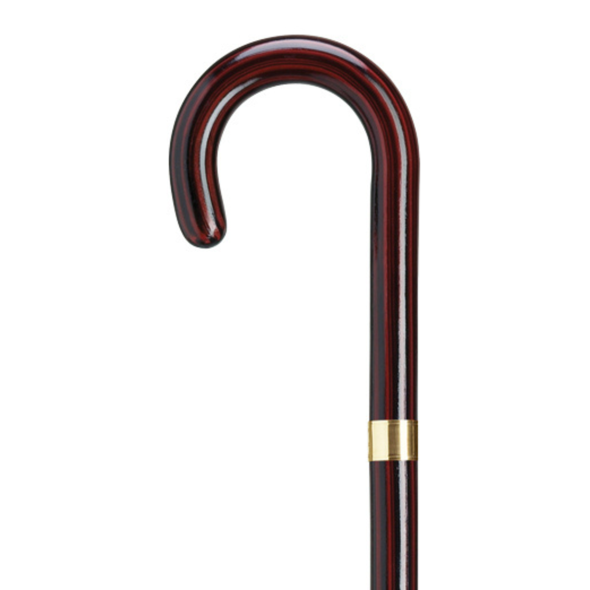 Ladies Tourist Cane with Gold Accent Band Rosewood w Gold Plate Band - Tophatter Daily Deals