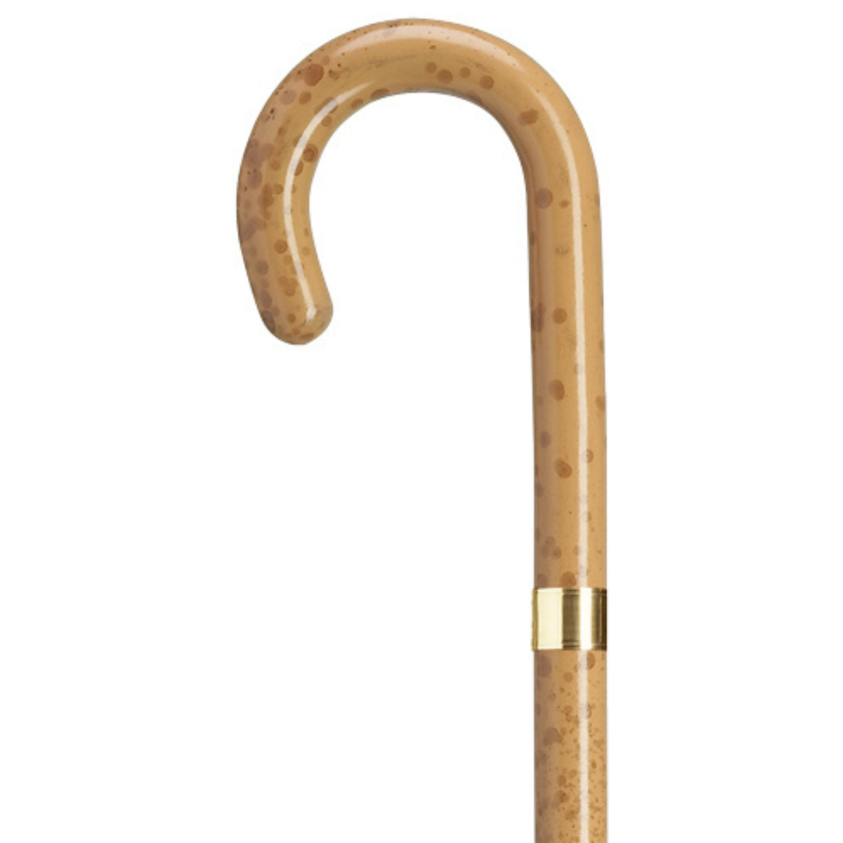 Ladies Tourist Cane with Gold Accent Band Malacca w Gold Plate Band - Tophatter Daily Deals