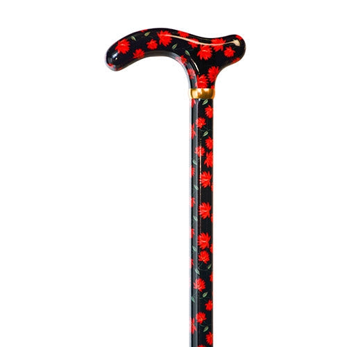 Royal Red Flower Walking Cane - Tophatter Daily Deals