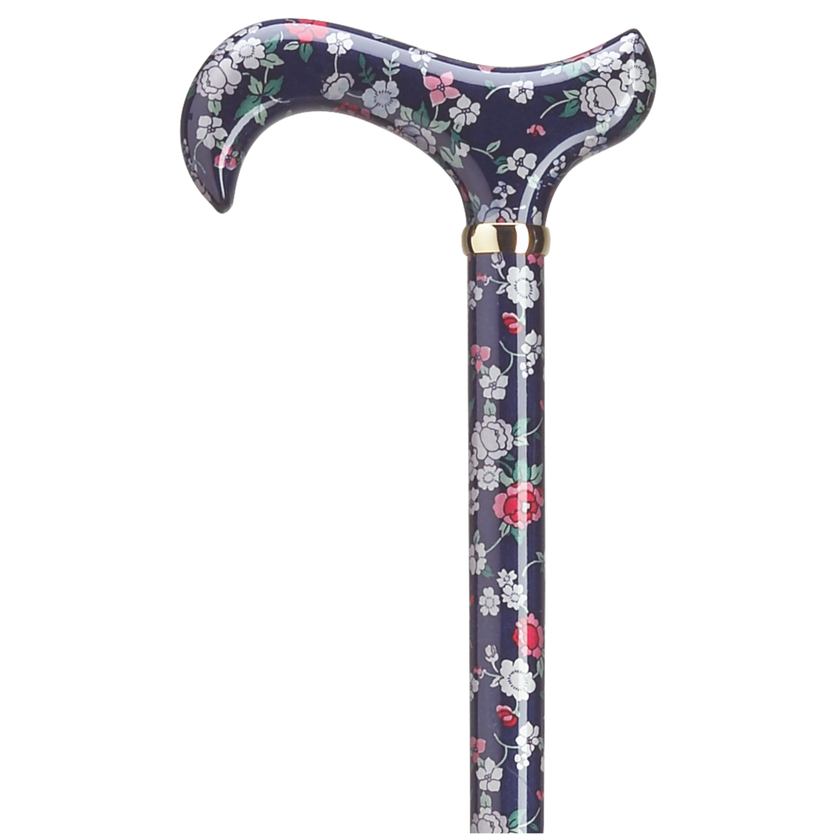 Elegant Calla Lily Derby Cane - Navy Floral, 36 Inch - Tophatter Daily Deals
