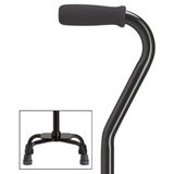 Sturdy Offset Quad Cane, Adjustable 30-39 inches, 250 lbs Capacity Black Large Quad - Tophatter Daily Deals