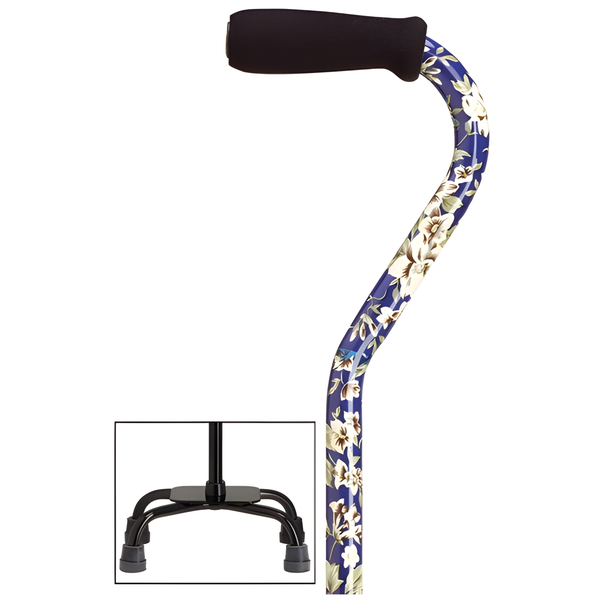 Sturdy Balance Quad Cane with Adjustable Height & Secure Grip Dogwood Large Quad - Tophatter Daily Deals