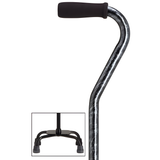 Sturdy Balance Quad Cane with Adjustable Height & Secure Grip Black Marble Large Quad - Tophatter Daily Deals