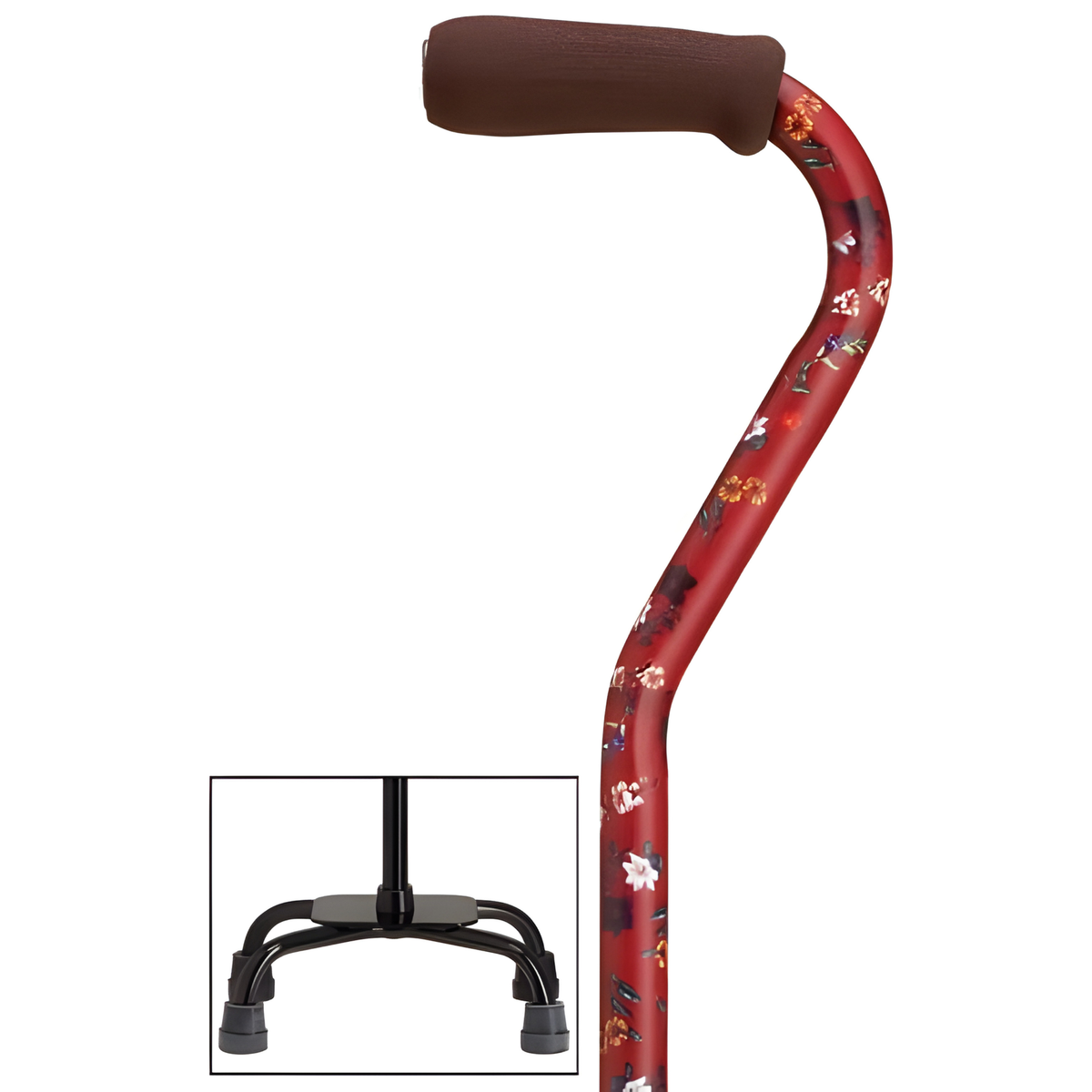 Sturdy Balance Quad Cane with Adjustable Height & Secure Grip Fuschia Large Quad - Tophatter Daily Deals