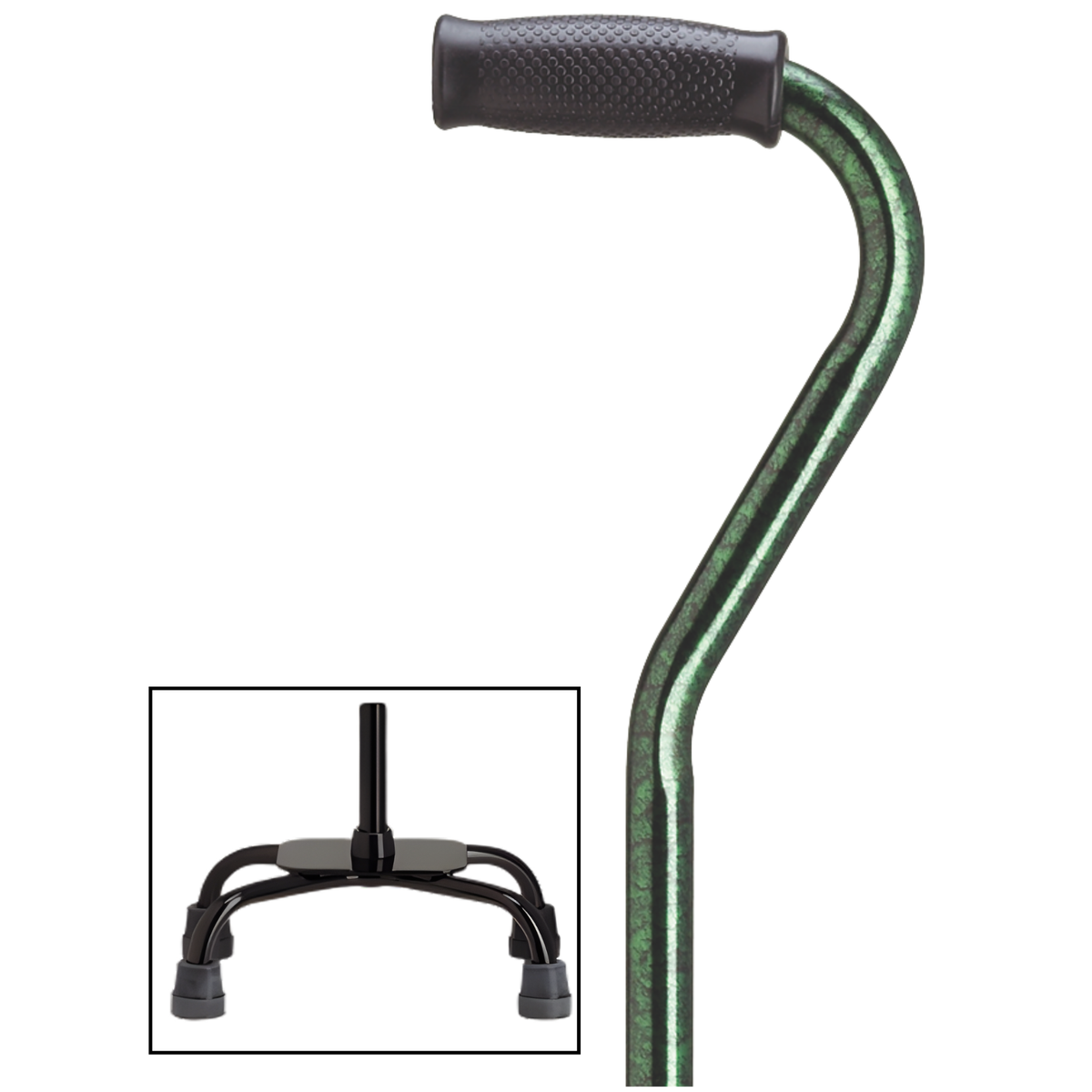 Adjustable Quad Cane with Offset Handle - 5 Colors Green Granite Large Quad - Tophatter Daily Deals
