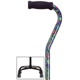 Fashion Print Offset Walking Cane with Quad Base, Adjustable & Sturdy Canterbury - Tophatter Daily Deals