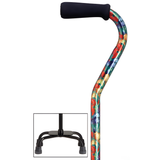 Fashion Print Offset Walking Cane with Quad Base, Adjustable & Sturdy Summer Garden - Tophatter Daily Deals