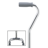 Premium Compact Quad Cane with Offset Handle, Support and Stability, Adjustable Chrome Small Quad - Tophatter Daily Deals