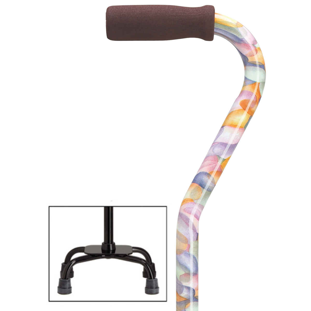 Adjustable Stability Walking Cane with Ergonomic Handle & Secure Grip - Large Base Quad Cane - Tophatter Daily Deals