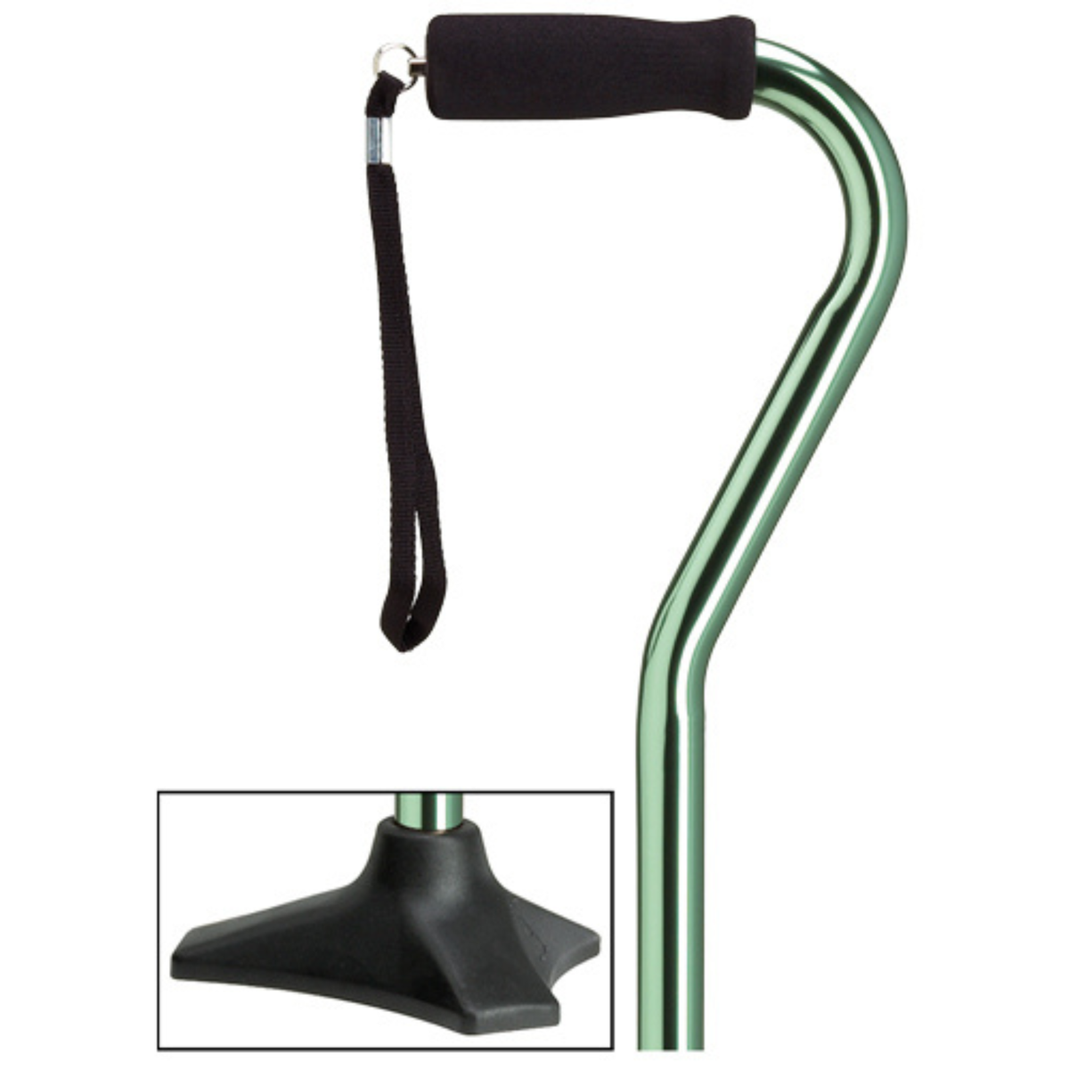 Self-Standing Aluminum Walking Cane with Hypalon Grip & Wrist Strap Mint - Tophatter Daily Deals