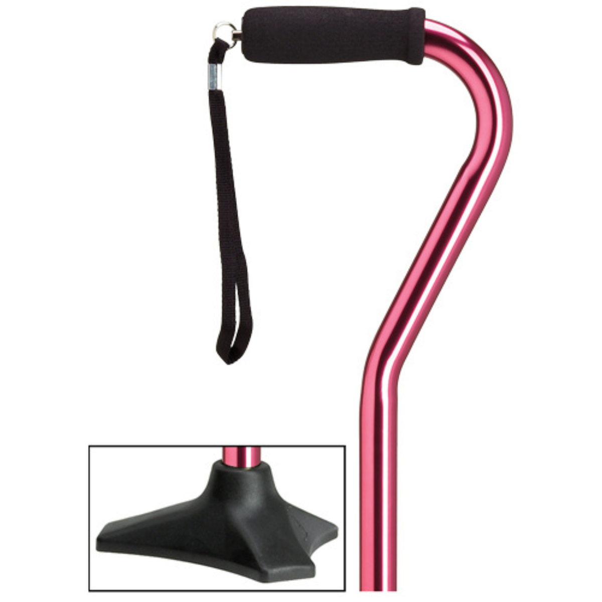Self-Standing Aluminum Walking Cane with Hypalon Grip & Wrist Strap Rose - Tophatter Daily Deals