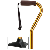 Self-Standing Aluminum Walking Cane with Hypalon Grip & Wrist Strap Gold - Tophatter Daily Deals