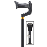 Adjustable Orthopedic Aluminum Walking Cane with Ice Pick Tip Black - Tophatter Daily Deals