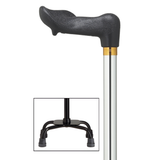 Adjustable Comfort Quad Cane with Palm Grip – 4 Colors Available Right hand silver - Tophatter Daily Deals