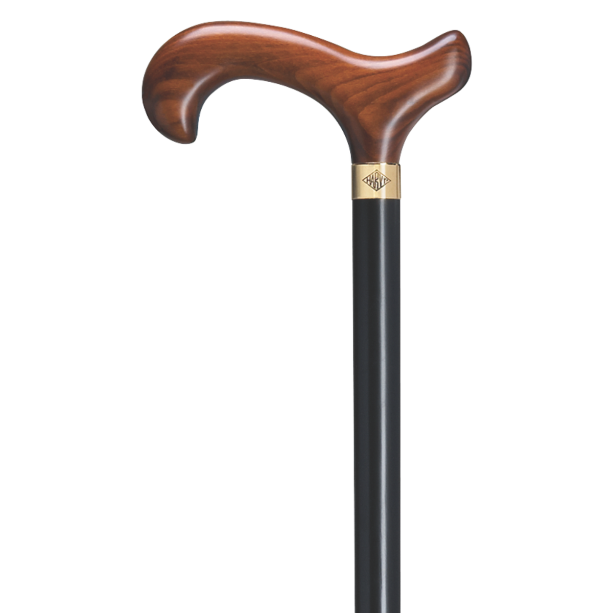 Scorched Cherry Stain on Black Shaft Walking Cane - Tophatter Daily Deals