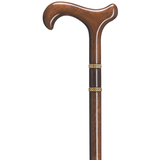 Bijoux Unisex Walnut Derby Cane with Brass Friendship Rings - Tophatter Daily Deals