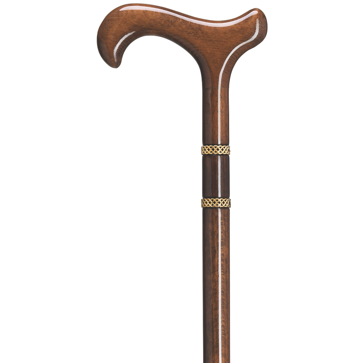 Bijoux Unisex Walnut Derby Cane with Brass Friendship Rings - Tophatter Daily Deals