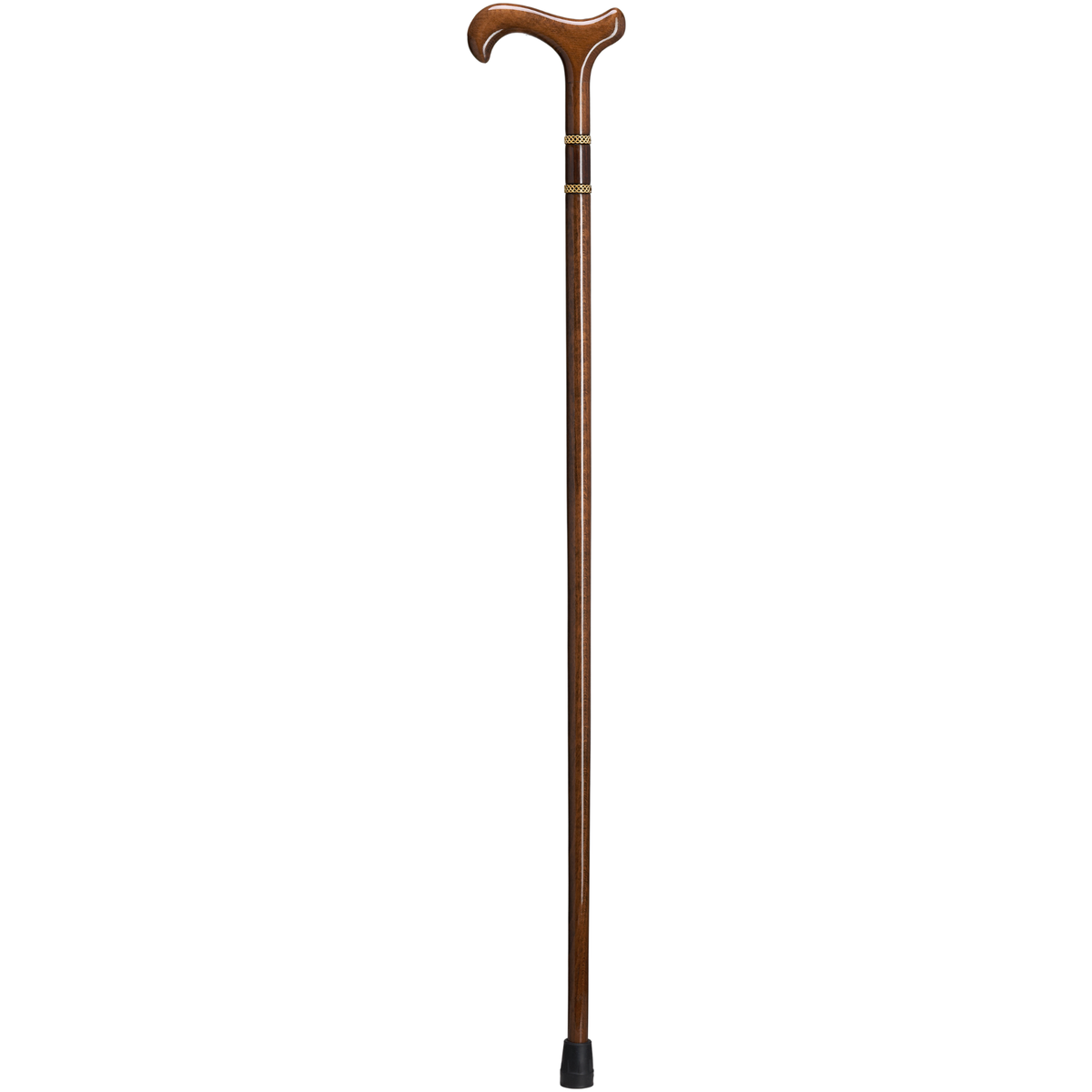 Bijoux Unisex Walnut Derby Cane with Brass Friendship Rings - Tophatter Daily Deals