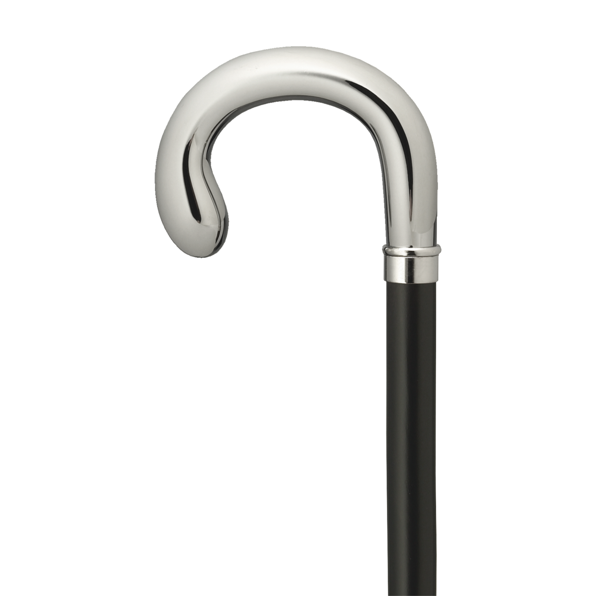 Classy Chrome Crook Handle Cane Black - Tophatter Daily Deals