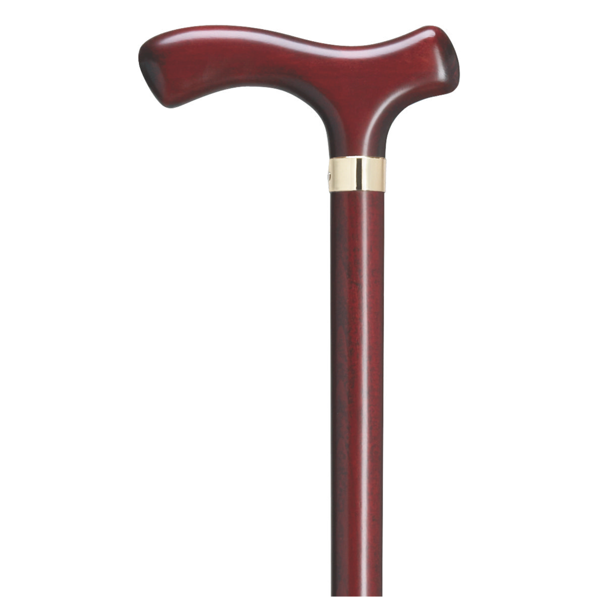 Fritz Burgundy Cane with Brass Band - Tophatter Daily Deals
