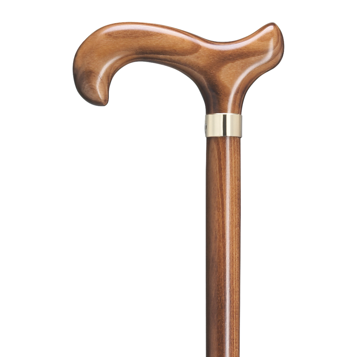 Scorched Derby Walking Cane with Brass Band - Tophatter Daily Deals