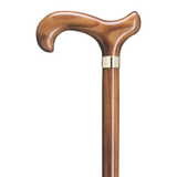 Scorched Derby Walking Cane with Brass Band - Tophatter Daily Deals