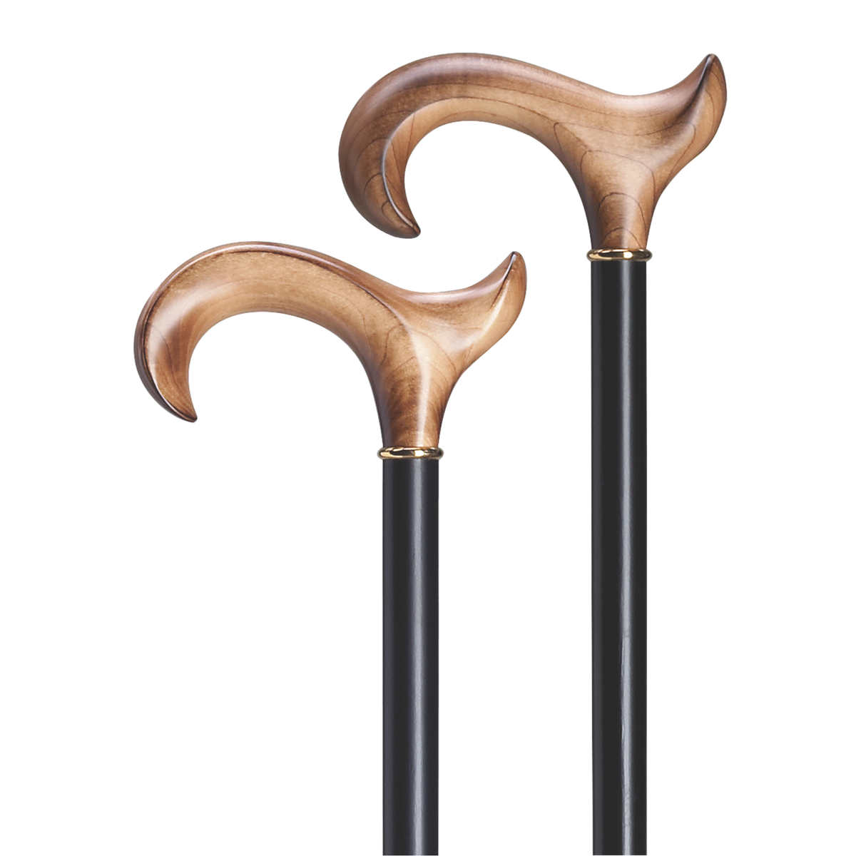 Elegant Scorched Maple Derby Cane with Beechwood Shaft - Handcrafted - Tophatter Daily Deals