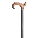Elegant Scorched Maple Derby Cane with Beechwood Shaft - Handcrafted Right Hand - Tophatter Daily Deals