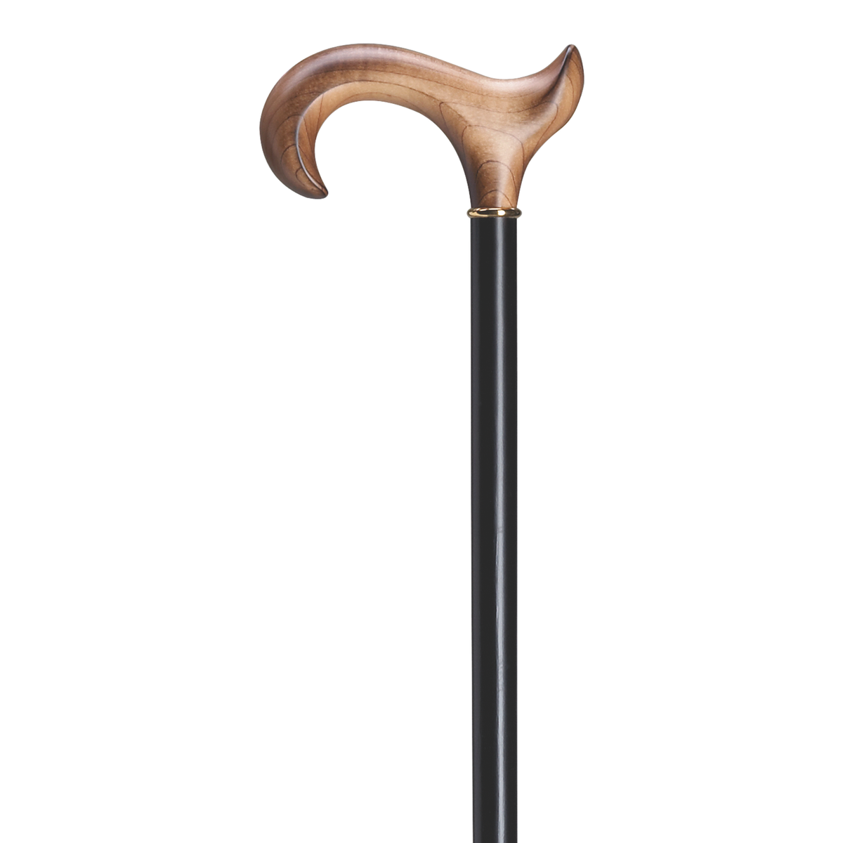 Elegant Scorched Maple Derby Cane with Beechwood Shaft - Handcrafted Right Hand - Tophatter Daily Deals