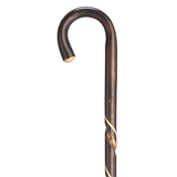 Hand Carved Spiral Crook Cane - Tophatter Daily Deals