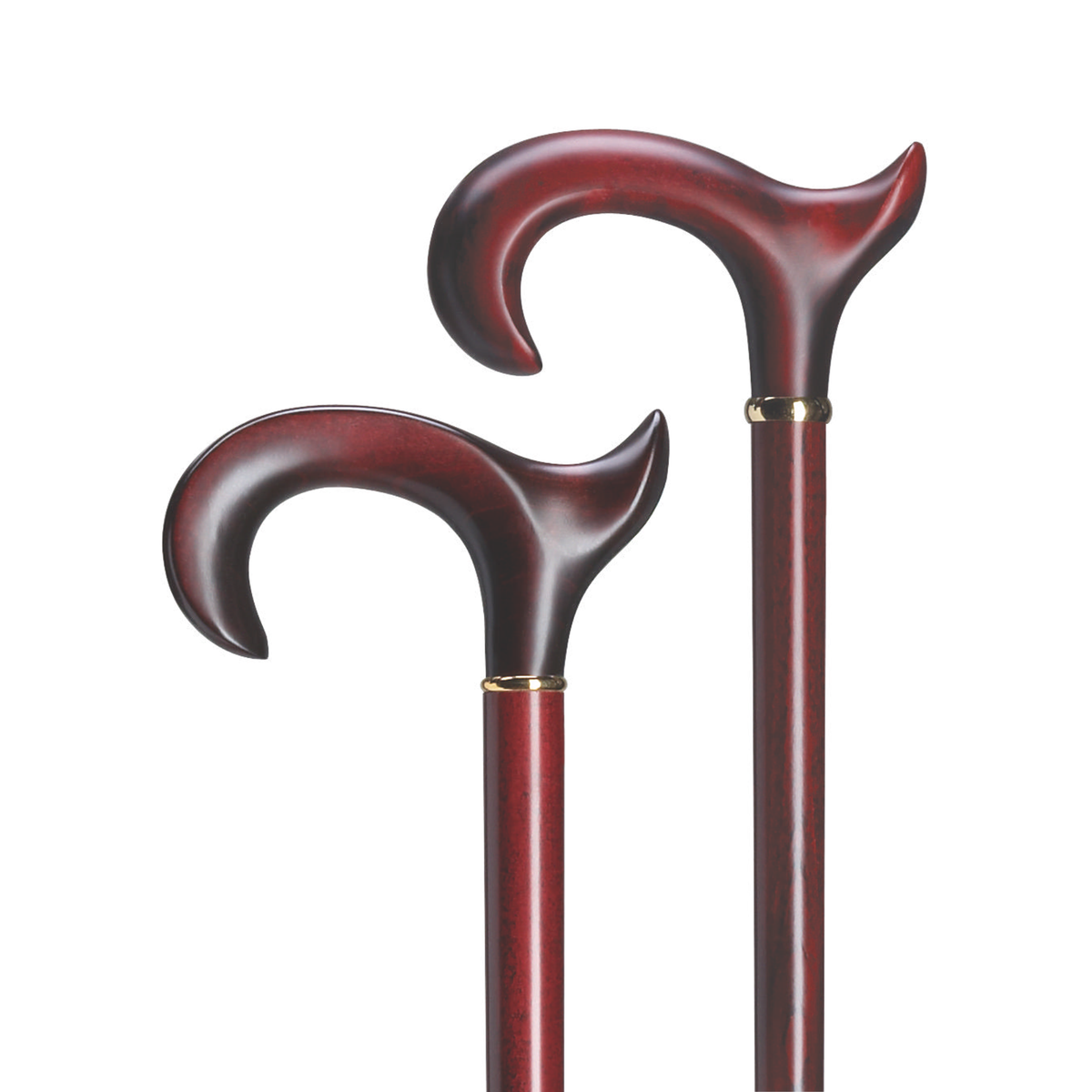 Anatomical Wood Derby Cane - Burgundy - Tophatter Daily Deals