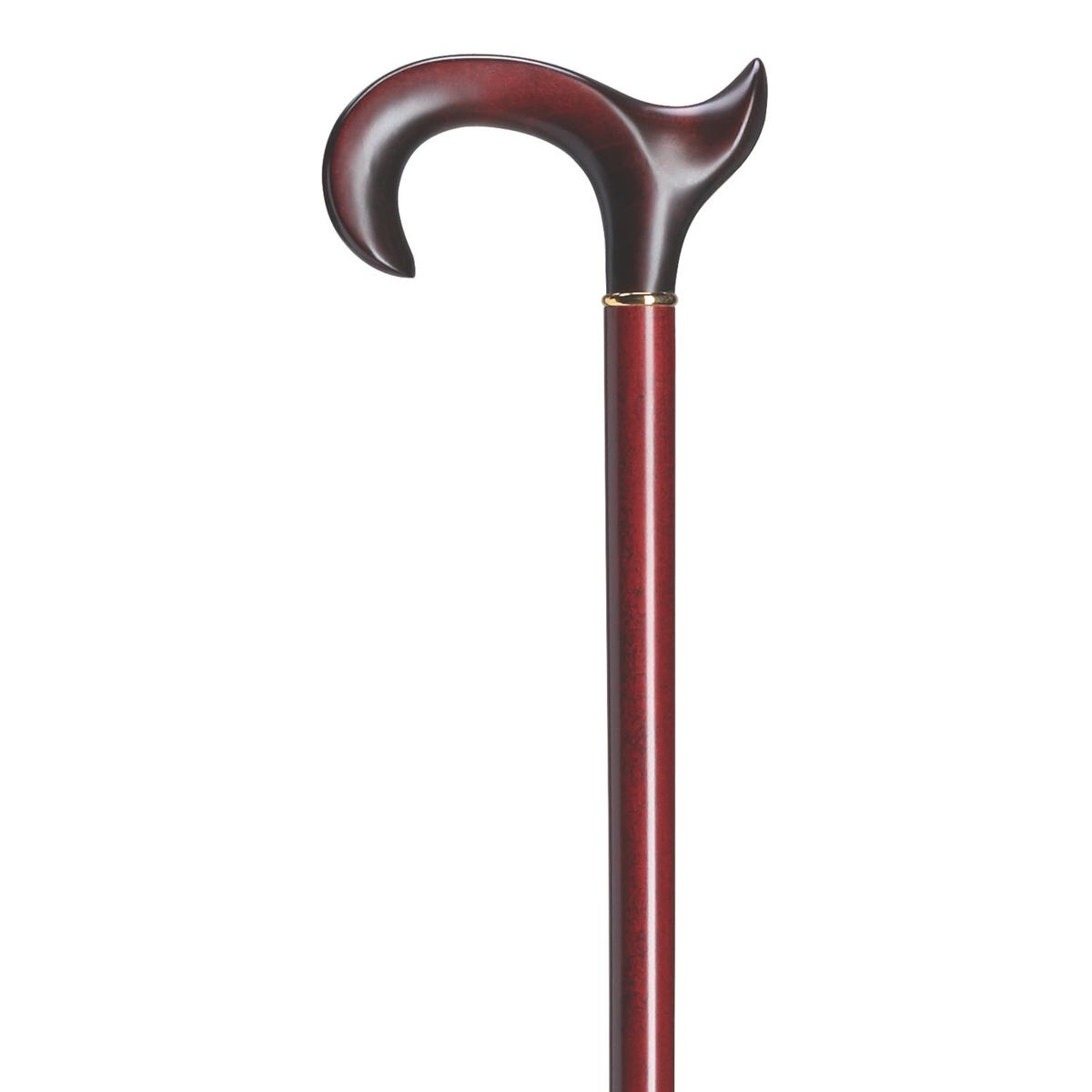 Anatomical Wood Derby Cane - Burgundy Left Hand 36" - Tophatter Daily Deals