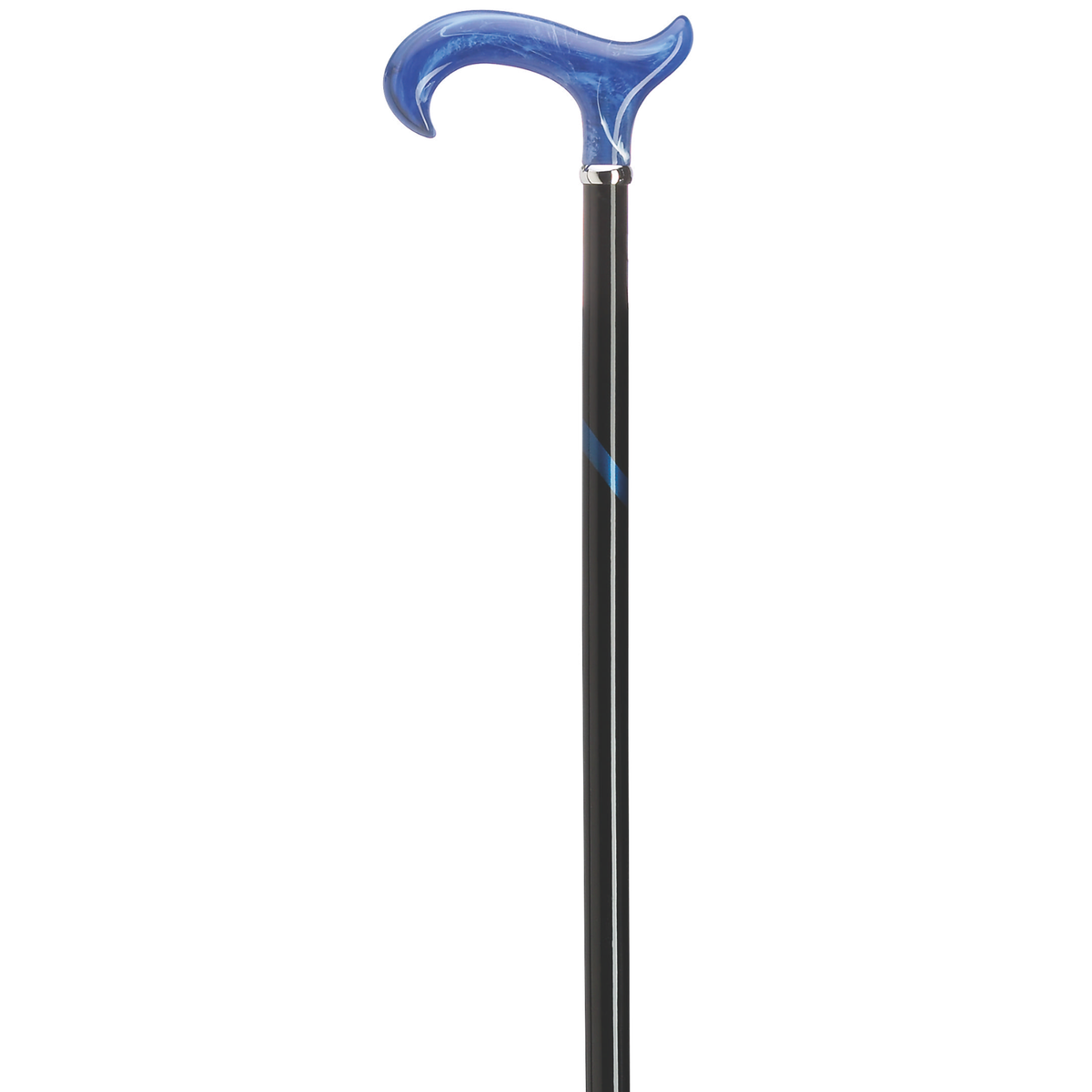 Elegant Titanic Blue Acrylic Derby Cane with Black Chrome Finish - Tophatter Daily Deals