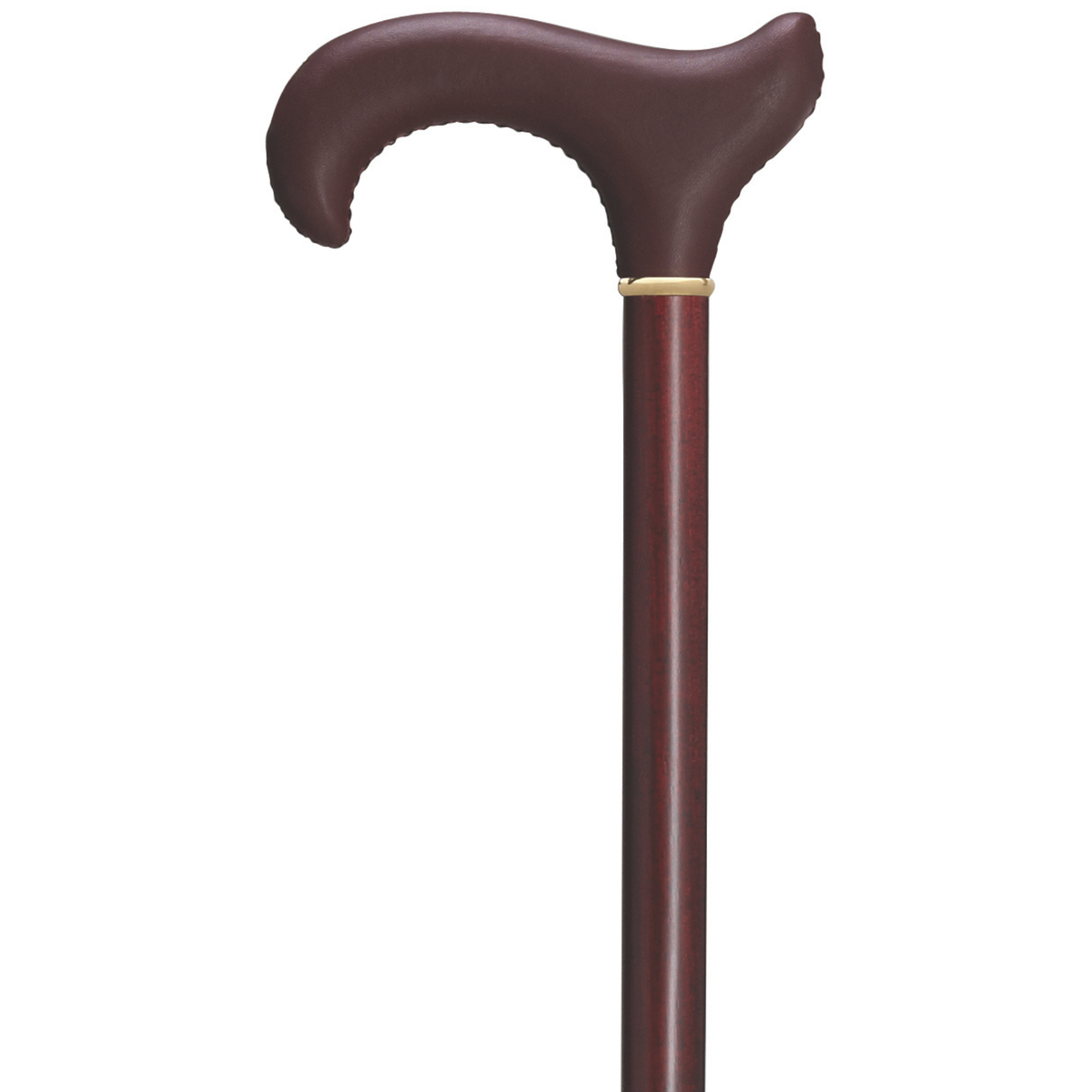 Hand Stitched Genuine Leather Derby Cane Burgundy - Tophatter Daily Deals