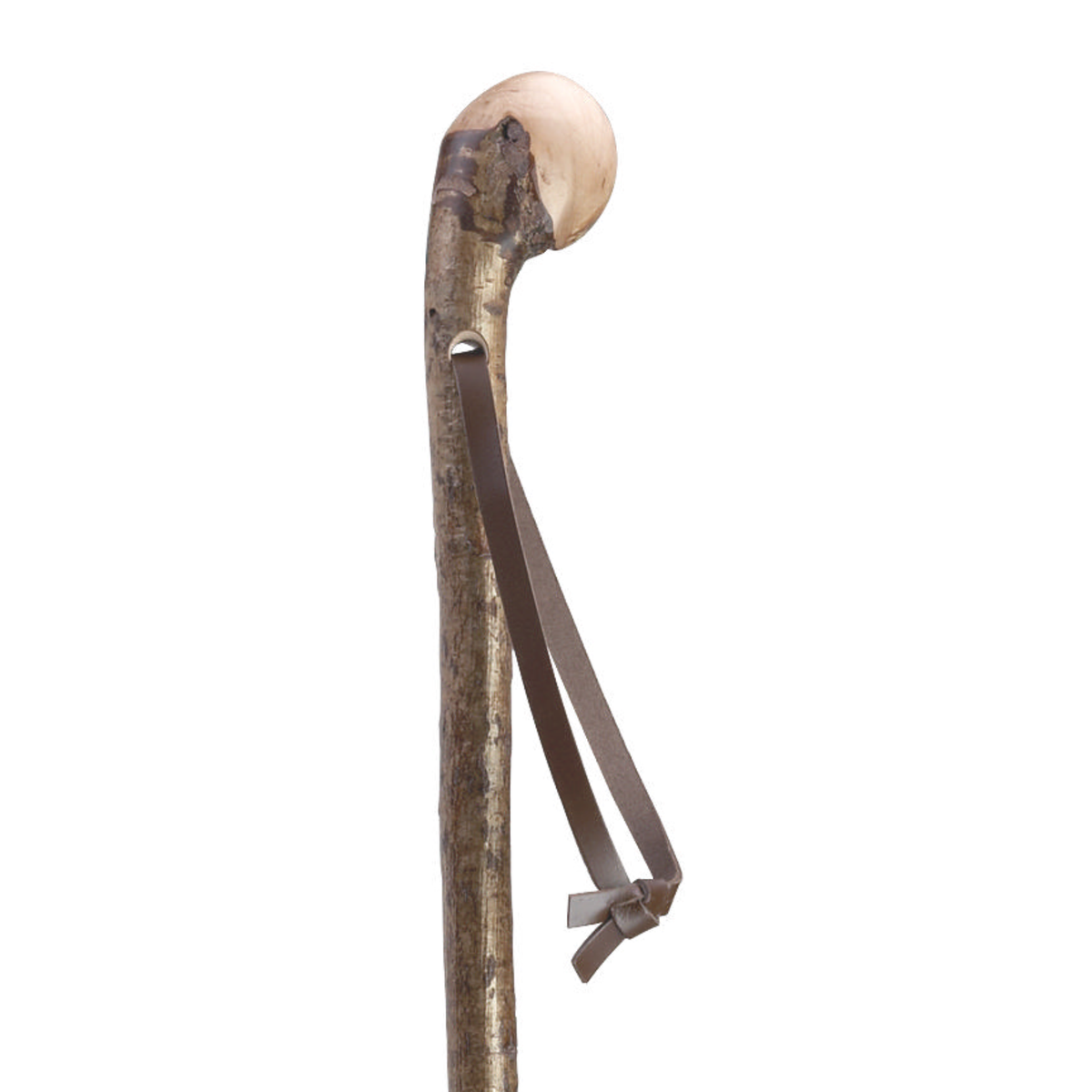German Hazelwood Walking Stick with Leather Strap, 36-inch Natural - Tophatter Daily Deals