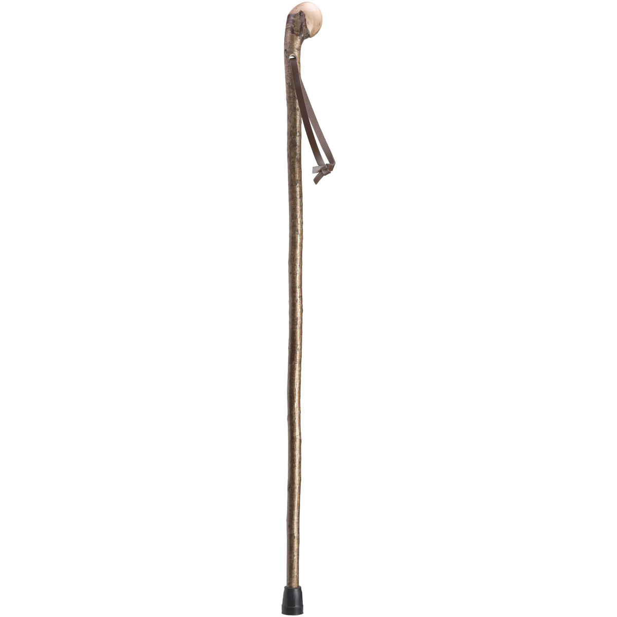 German Hazelwood Walking Stick with Leather Strap, 36-inch Natural - Tophatter Daily Deals