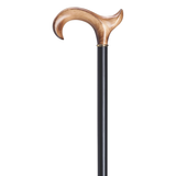 Elegant Scorched Maple Derby Cane with Beechwood Shaft - Handcrafted Left Hand - Tophatter Daily Deals