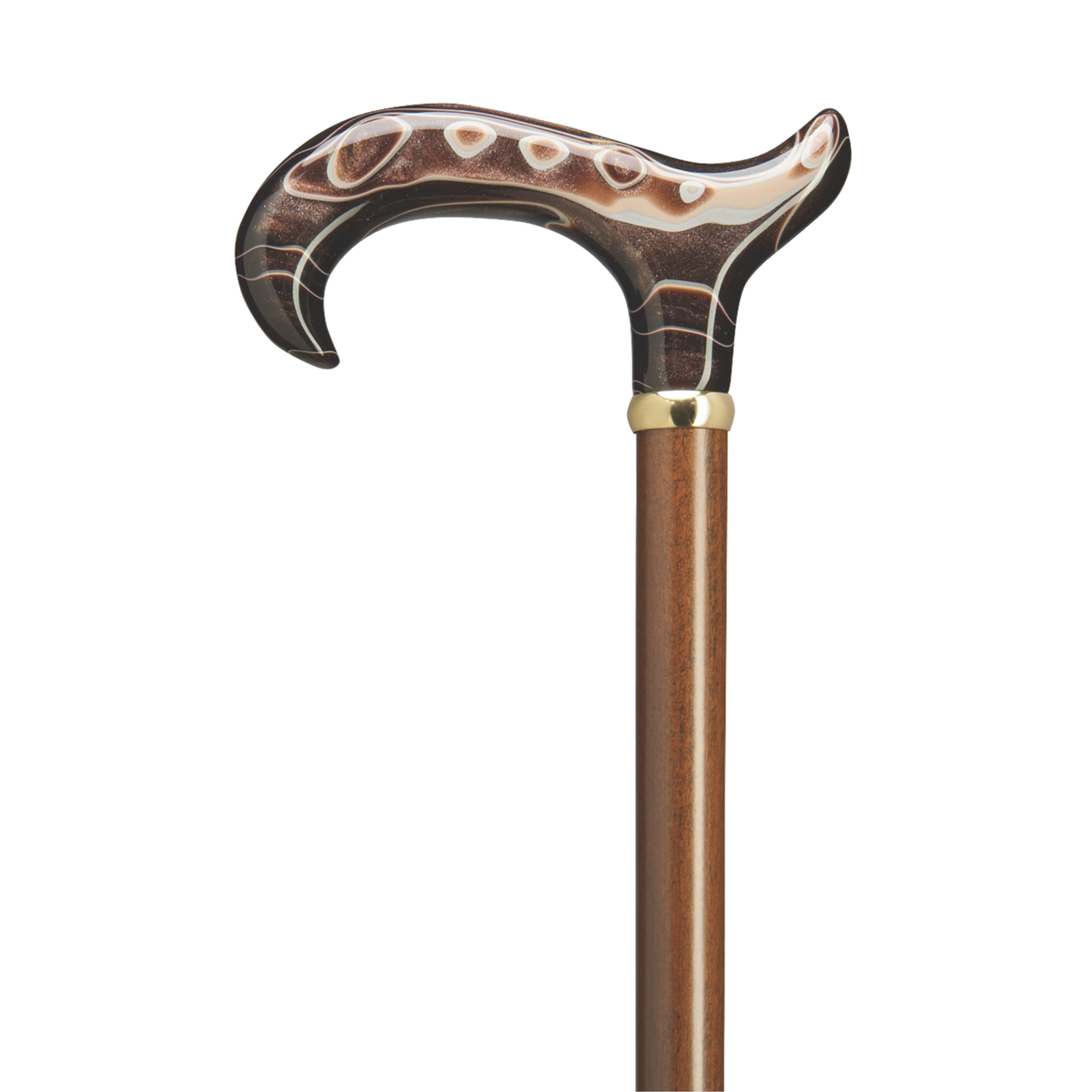Brown Swirl Pearl Walking Cane - Tophatter Daily Deals