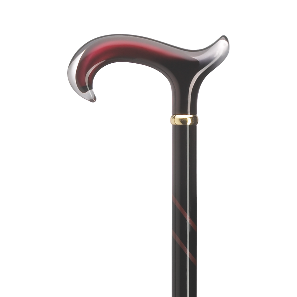 Burgundy Acrylic Derby Cane - Stripe Tease - Tophatter Daily Deals