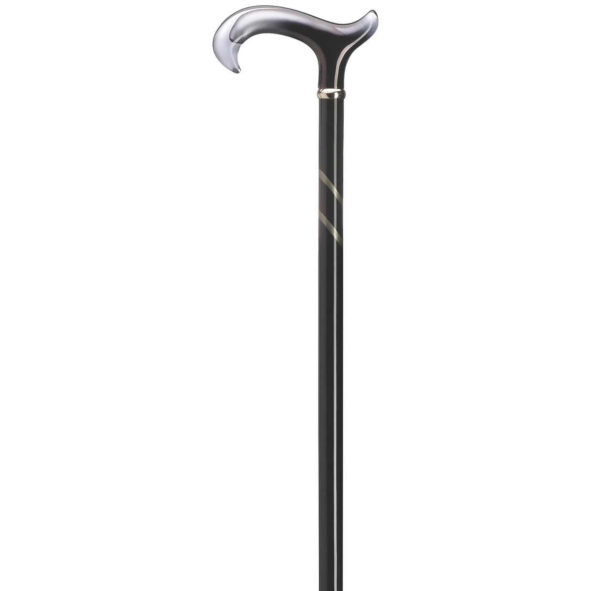 Petite Grey Acrylic Derby Cane with Hardwood Shaft - 36 German Craftsmanship - Tophatter Daily Deals